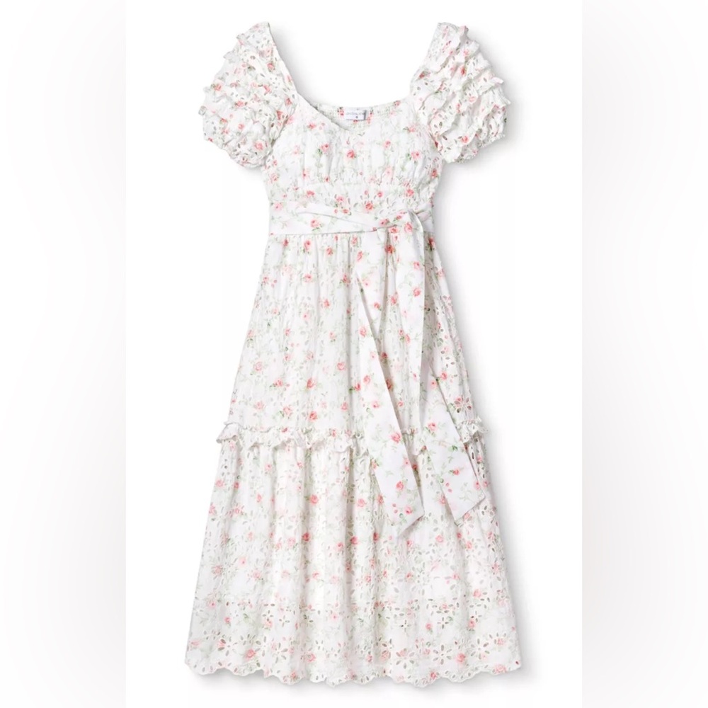 LoveShackFancy Floral White Maxi Dress